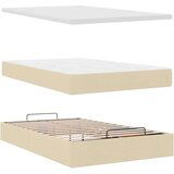 vidaXL Otomanski okvir kreveta s madraca krem 120x190 cm od tkanine | shoptok.hr