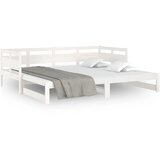  Dnevni ležaj na izvlačenje bijeli 2x(90x200)cm masivna borovina | shoptok.hr