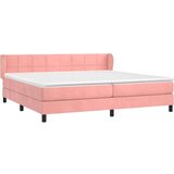  Box spring postelja z vzmetnico roza 200x200 cm žamet, (20895901) | Shoptok.si