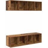  Set TV komoda 3 kom. Staro drvo Konstruirano drvo Smeđa 37 x 37 x 107 cm | shoptok.hr