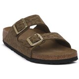 Birkenstock Natikači ARIZONA LEO KHAKI CALZ S Kostanjeva Cene