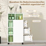  Uski kupaonski ormarić kupaonski ormarić s 4 kotačića 3 ladice 5 otvorenih pretinaca 20x40x80cm bijeli | shoptok.hr