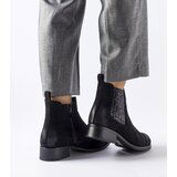 Gemre Black flat ankle boots with decorative insert Arnoux | Shoptok.si