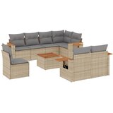  9-dijelni set vrtnih sofa s jastucima bež od poliratana | shoptok.hr
