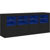 Maison Chic Komoda - Predalnik z LED lučkami črna 163x37x67 cm, (21717329) | Shoptok.si