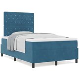 vidaXL Box Spring postelja z vzmetnico Temno modra 120x200 cm Žamet, (22080970) | Shoptok.si