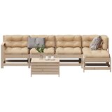 The Living Store Vrtna sedežna garnitura 6-delna z blazinami trdna borovina - Vrtna Sedežna Garnitura, (21446665) | Shoptok.si