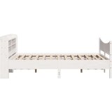  Okvir za krevet s uzglavljem bijeli 135 x 190 cm od borovine | shoptok.hr