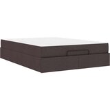  Konstrukcija postelje Temno rjava 140 x 200 cm blago | Shoptok.si