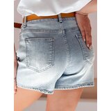 DStreet Spodenki damskie jeansowe z paskiem SUNNY JIN niebieskie | shoptok.hr