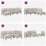  Komplet pohištva za dnevno sobo z blazino 5 pcs Krem Žamet, (5000283111) | Shoptok.si