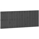 vidaXL Stensko posteljno vzglavje sivo 147x3x60 cm trdna borovina | Shoptok.si