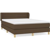 vidaXL Box spring postelja z vzmetnico temno rjav 140x190 cm blago, (20723291) Cene