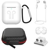 INF Zaščitni komplet 6-delni za Airpods s silikonskim ovitkom in dodatki White, (5000081068) | Shoptok.si