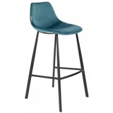 Dutchbone Komplet 2 barskih stolov petrolejno modre barve z oblazinjenjem iz žameta Dutchbone, višina 106 cm