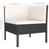 12-dijelna vrtna garnitura od poliratana s jastucima crna | shoptok.hr