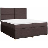  Krevet s oprugama i madracem tamnosmeđi 200x200 cm od tkanine | shoptok.hr