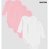 Mafimi Pamučni Bodići Dugi rukav set od 5 - 3 puder/ 2 bela Cene