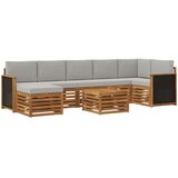  Set vanjskih sofa 7 kom. Prirodna i svjetlosiva | shoptok.hr