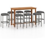  9-dijelni vrtni barski set s jastucima sivi | shoptok.hr