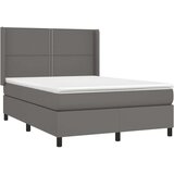  Krevet s oprugama i madracem sivi 140x190 cm od umjetne kože | shoptok.hr