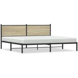 vidaXL Kovinski posteljni okvir brez vzmetnice sonoma hrast 200x200 cm, (21369238) Cene