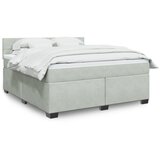vidaXL Box spring postelja z vzmetnico svetlo siva 180x200 cm žamet | Shoptok.si
