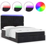vidaXL Otomanski krevet s madracima&LED crni 140x190 cm baršunasti | shoptok.hr