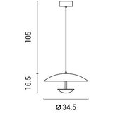  LED luster na sajli APSIS LED/7W/230V 3000 K prečnik 34,5 cm | Eponuda.com