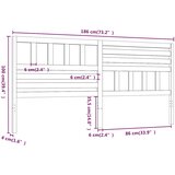  Uzglavlje za krevet crno 186 x 4 x 100 cm od masivne borovine | shoptok.hr