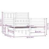  Okvir za krevet od masivnog drva bijeli 120 x 190 cm 4FT bračni | shoptok.hr