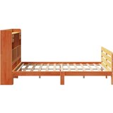 vidaXL Knjižna postelja brez vzmetnice vošč. rjava 160x200 cm borovina | Shoptok.si