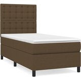 Krevet s oprugama i madracem tamnosmeđi 80x200 cm od tkanine | shoptok.hr