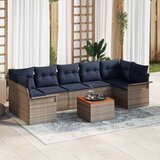  Vrtna sedežna garnitura z blazino 8 pcs Siva poli ratan, (5000146532) | Shoptok.si