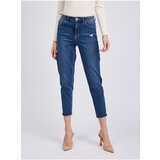 Orsay Dark Blue Women Shortened Mom Fit Jeans - Women Cene