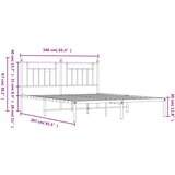  Metalni okvir za krevet s uzglavljem bijeli 160x200 cm | shoptok.hr