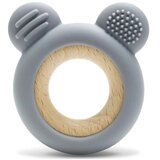 Lorelli SILIKONSKO DRVENA GLODALICA ZA BEBE BEAR - NATURAL GREY (10210910003) Cene