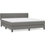 vidaXL Box spring postelja z vzmetnico temno siva 160x200 cm blago, (20790018) Cene