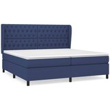  Krevet s oprugama i madracem plavi 200 x 200 cm od tkanine | shoptok.hr