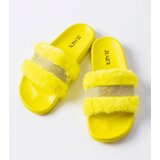 Gemre Yellow Fur Slides with Rhinestones Carrito | shoptok.hr