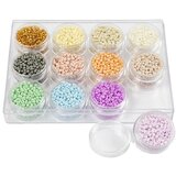 Artmie Rocaille biseri, pastelne barve, 3 mm, komplet 12x17g | Shoptok.si