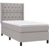  box spring s madracem LED svjetlosivi 80x200 cm tkanina | shoptok.hr