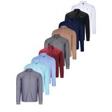 Dewberry NINE-PACK G674 MEN'S SHIRT-BLACK-WHITE-NAVY-SMOKED-CAMEL-BURGUNDY-BABY BLUE-CAMGBOB-JEANS BLUE | shoptok.hr