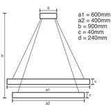  Brilagi - LED prigušiva luster na sajli CIRCLE LED/70W/230V 3000-6500K crna + daljinski upravljač | Eponuda.com