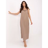 Italy Moda Dress-MI-SK-A6412.68-dark beige | Shoptok.si