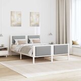  Krevetna konstrukcija Svijetlo siva 140 x 190 cm tkanina Bijela | shoptok.hr