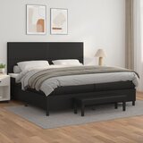  s oprugama i madracem crni 200x200 cm od umjetne kože | shoptok.hr