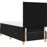 vidaXL Box Spring krevet s madracem Crni Jednokrevetni Tkanina | shoptok.hr