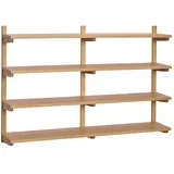 Večnivojska polica v hrastovem dekorju v naravni barvi 120 cm Long –