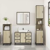  3-dijelni set kupaonskog namještaja boja hrasta sonome drveni | shoptok.hr